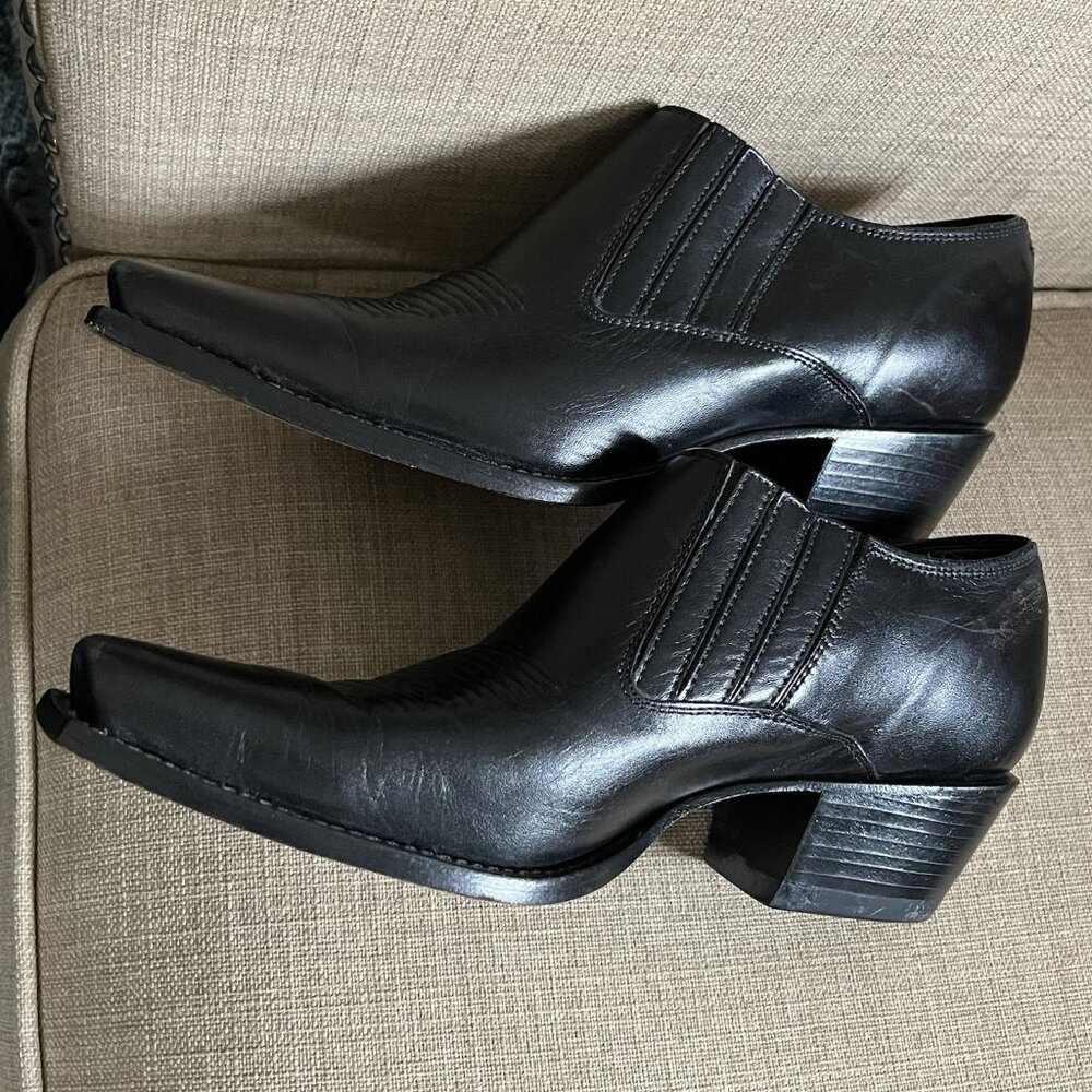 Charlie 1 Horse Black Booties Size 8 (B) Boots Short Leather Western Cowboy - Picture 12 of 16